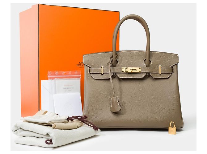 Hermès Sac HERMES Birkin 30 en Cuir Étoupe - 102136 Taupe - vue 2