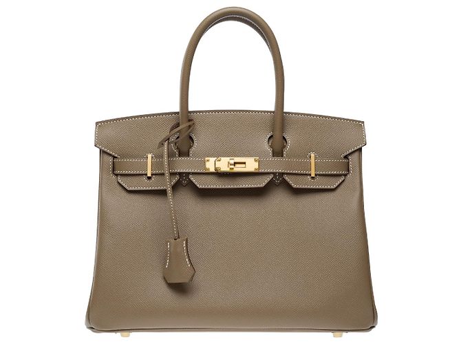 Hermès Sac HERMES Birkin 30 en Cuir Étoupe - 102136 Taupe - vue 3