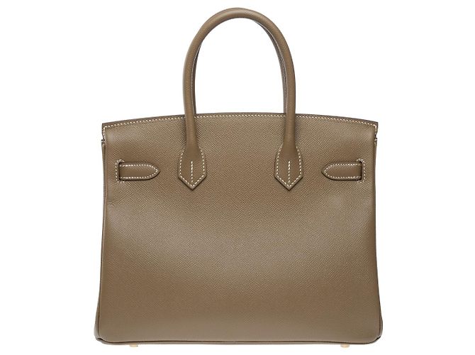Hermès Sac HERMES Birkin 30 en Cuir Étoupe - 102136 Taupe - vue 4