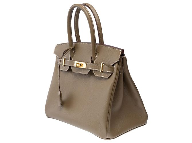 Hermès Sac HERMES Birkin 30 en Cuir Étoupe - 102136 Taupe - vue 5