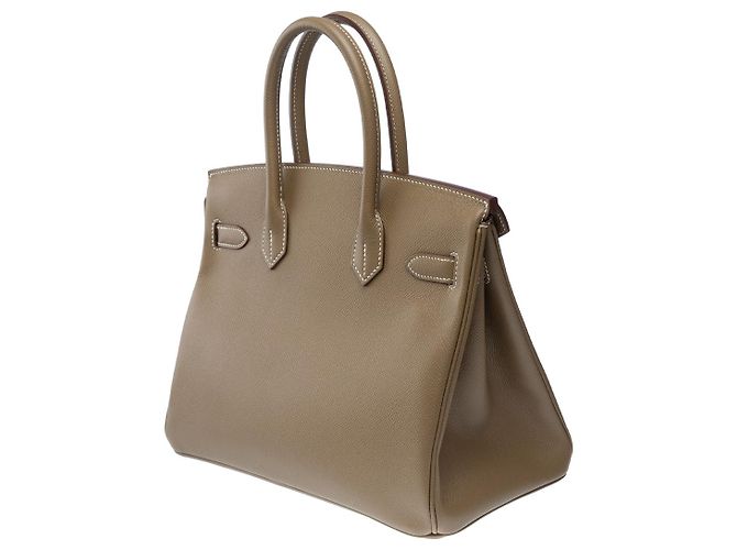 Hermès Sac HERMES Birkin 30 en Cuir Étoupe - 102136 Taupe - vue 6