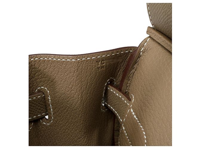 Hermès Sac HERMES Birkin 30 en Cuir Étoupe - 102136 Taupe - vue 8