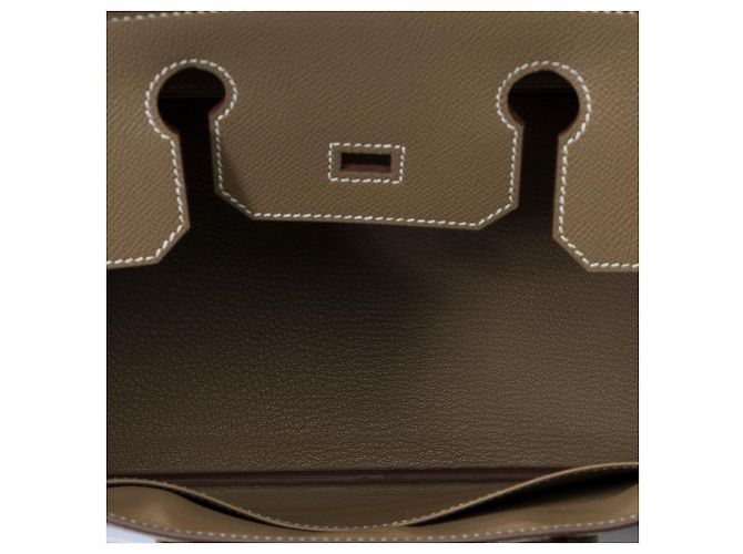 Hermès Sac HERMES Birkin 30 en Cuir Étoupe - 102136 Taupe - vue 9