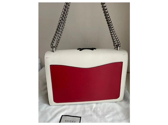 Borsa a mano Gucci Dionysus in pelle blu rosso crema con farfalla - vista 4