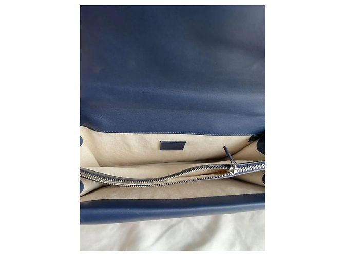 Borsa a mano Gucci Dionysus in pelle blu rosso crema con farfalla - vista 6