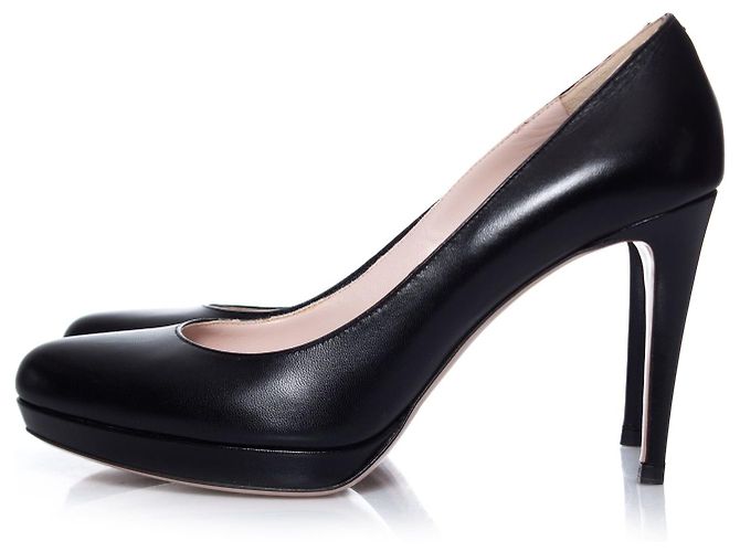 Miu Miu décolleté platform in pelle nera Nero - vista 2