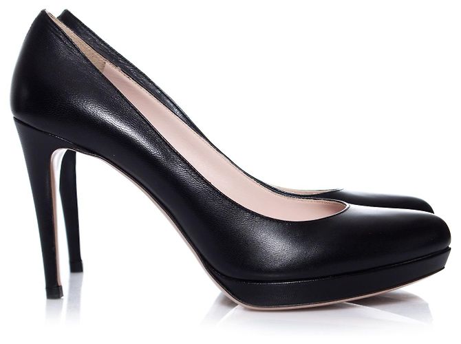 Miu Miu décolleté platform in pelle nera Nero - vista 5
