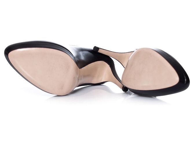 Miu Miu décolleté platform in pelle nera Nero - vista 7