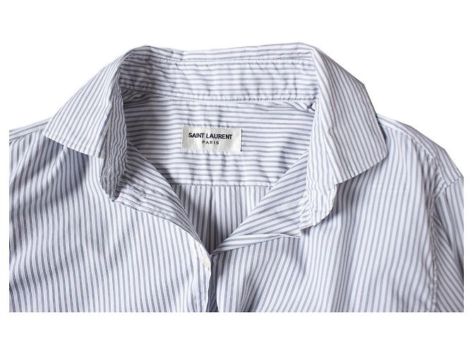 Camicia a righe Saint Laurent Blu - vista 6