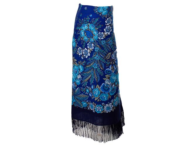 Vêtements Falda de flecos de bufanda Vetements en azul - vista 2