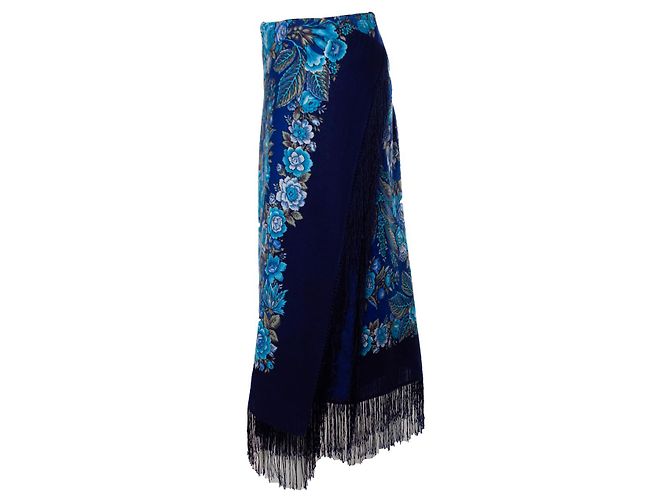 Vêtements Falda de flecos de bufanda Vetements en azul - vista 4