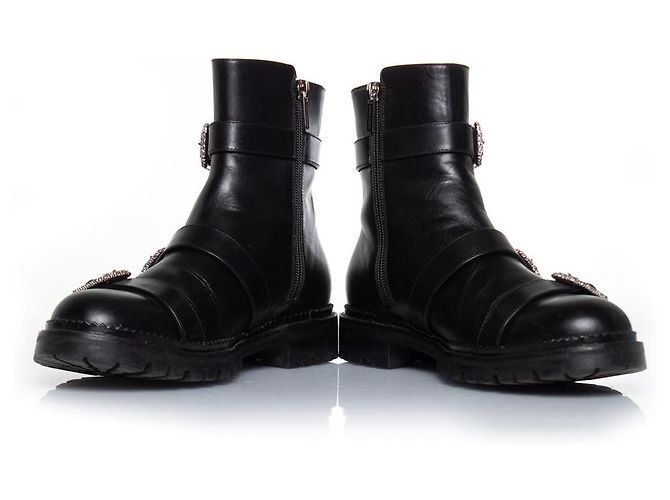 Botas de tobillo planas Hank con hebilla de joya de Jimmy Choo Negro - vista 5
