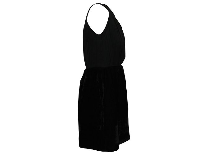 Robe à dos ouvert avec nœud Alice + Olivia en soie noire - vue 2