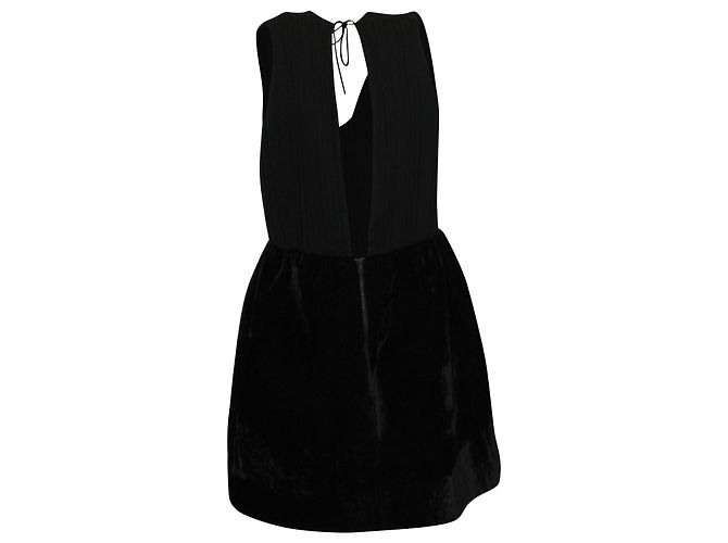 Robe à dos ouvert avec nœud Alice + Olivia en soie noire - vue 3