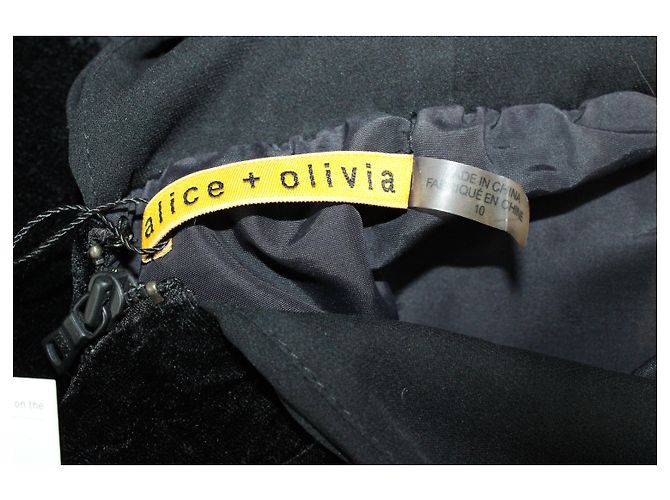 Robe à dos ouvert avec nœud Alice + Olivia en soie noire - vue 4