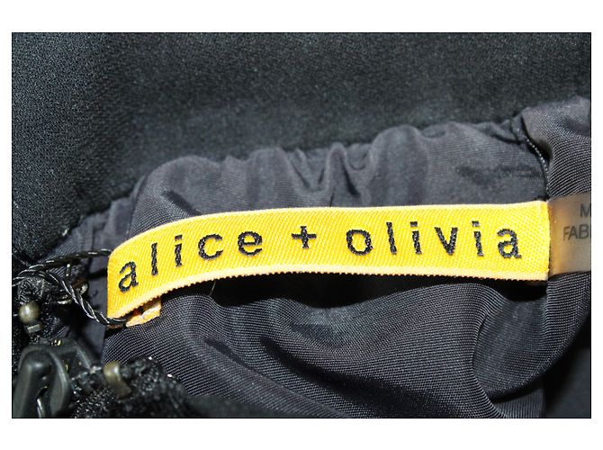 Robe à dos ouvert avec nœud Alice + Olivia en soie noire - vue 5