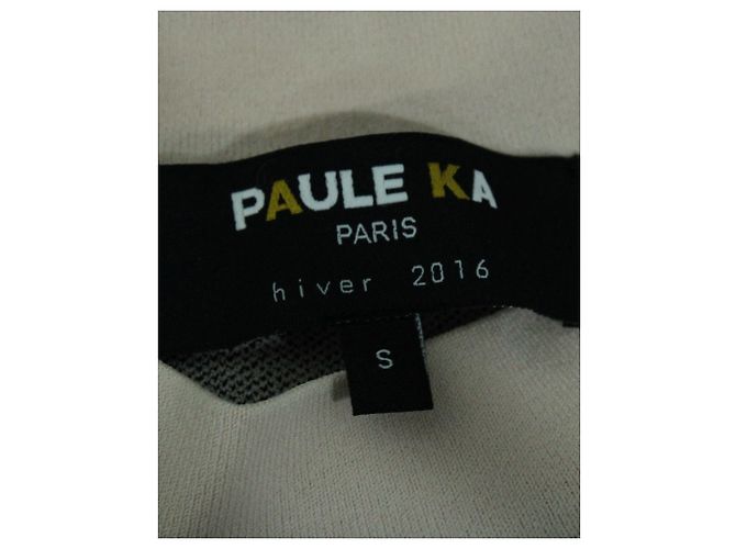 Paule Ka Bicolor Langarm-Stricktop aus schwarzer und beiger Viskose - Ansicht 4