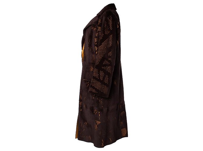 Fendi Lasercut Nerz- und Lederjacke Braun - Ansicht 2