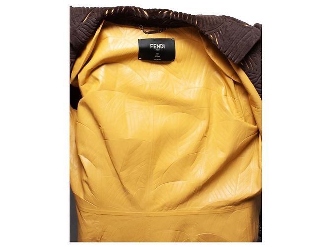Fendi Lasercut Nerz- und Lederjacke Braun - Ansicht 9