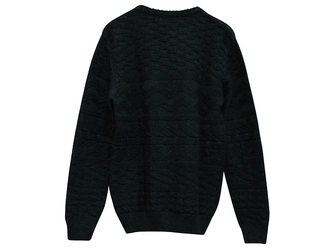 Autre Marque APC Jacquard Tonal Pullover aus grauer Wolle - Ansicht 2