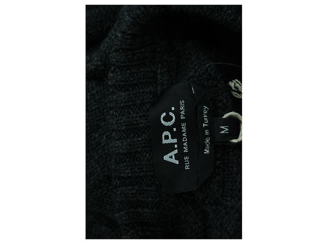 Autre Marque APC Jacquard Tonal Pullover aus grauer Wolle - Ansicht 3