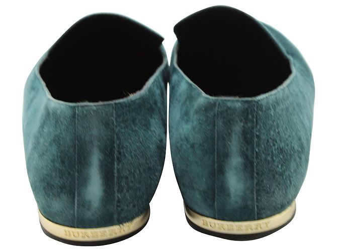 Mocassini Burberry in suede teal Verde - vista 5