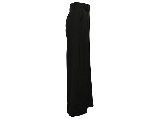 MSGM Weite Beinformte Hose aus schwarzem Polyester - Ansicht 2
