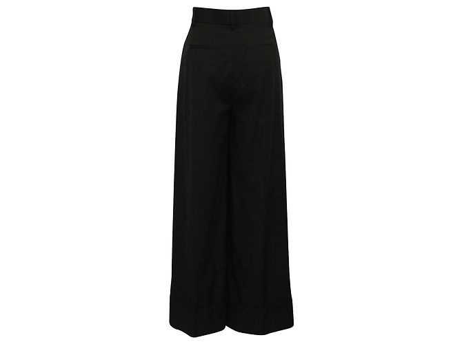 MSGM Weite Beinformte Hose aus schwarzem Polyester - Ansicht 3
