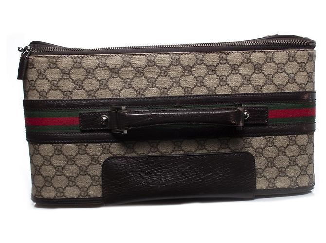 Valigia in tela GG Gucci marrone - vista 5