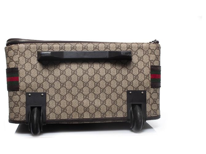 Valigia in tela GG Gucci marrone - vista 6