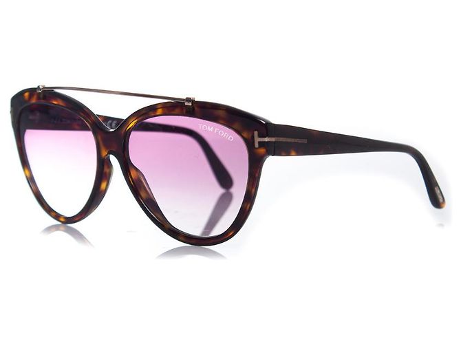 Gafas de sol Tom Ford Livia con estampado de carey Castaño - vista 2