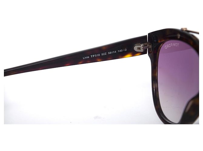Gafas de sol Tom Ford Livia con estampado de carey Castaño - vista 7