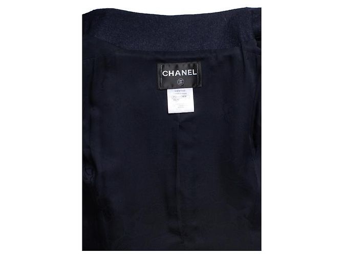 Chanel marineblauer Wollmodemantel - Ansicht 9