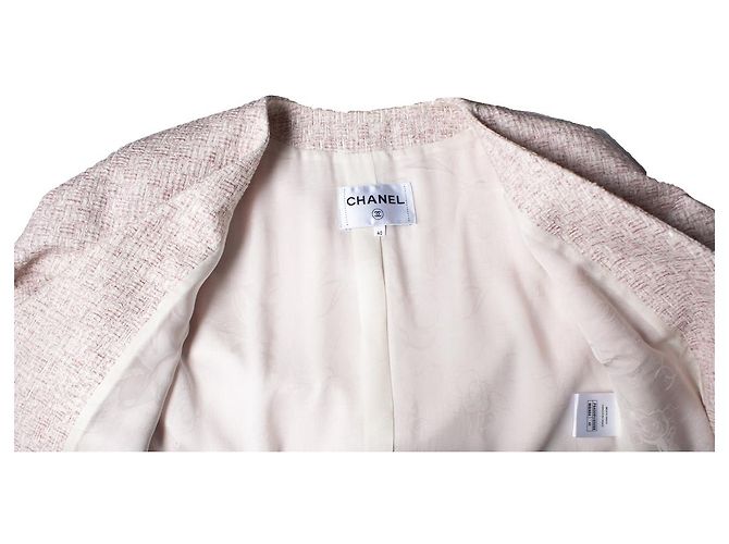 Abrigo de tweed lurex rosa de Chanel - vista 10
