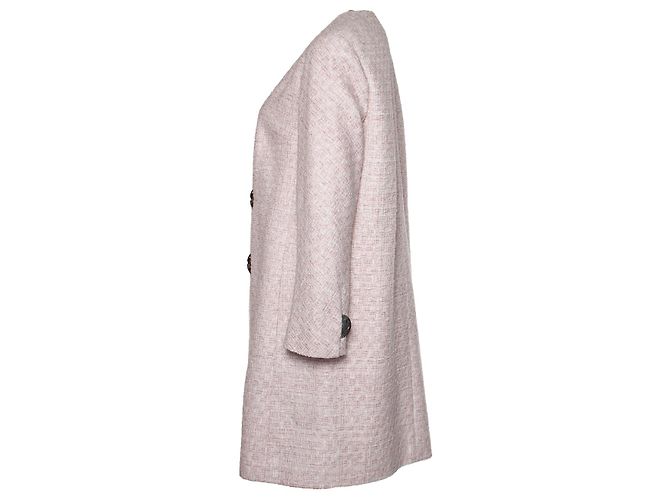 Abrigo de tweed lurex rosa de Chanel - vista 2