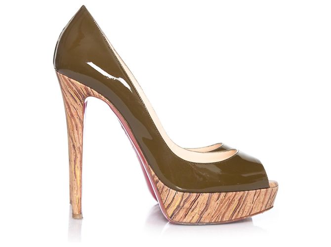 Décolleté platform Banane kaki Christian Louboutin - vista 5