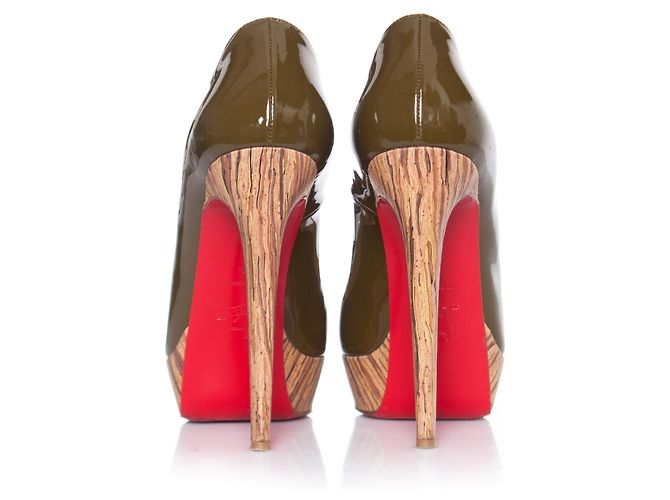 Décolleté platform Banane kaki Christian Louboutin - vista 6
