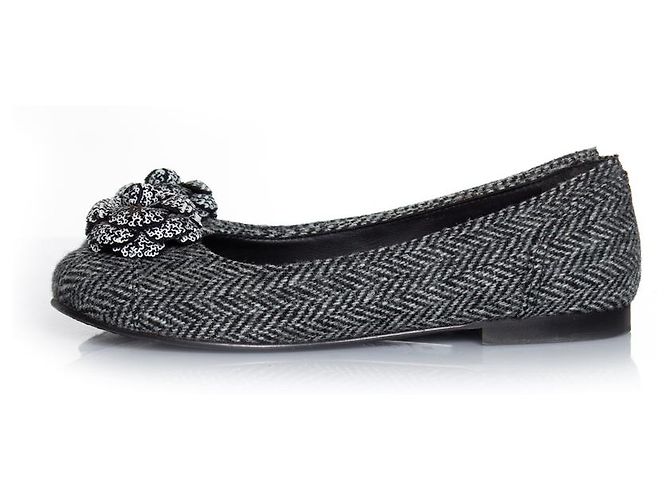 Bailarinas Chanel Camelia en gris espiga - vista 2