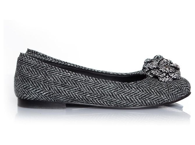 Bailarinas Chanel Camelia en gris espiga - vista 5