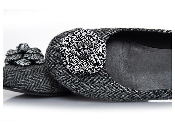 Bailarinas Chanel Camelia en gris espiga - vista 9