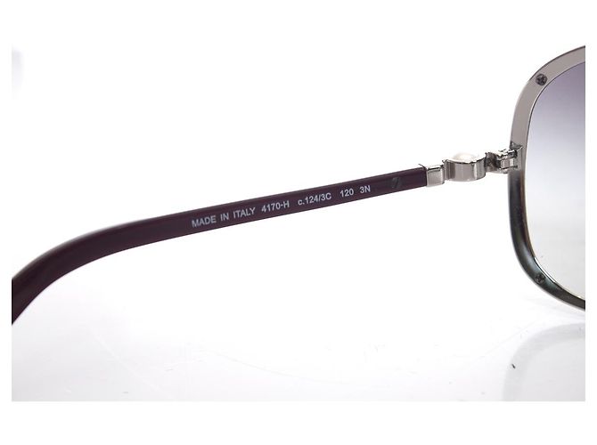 Gafas de sol Chanel Shield con perla Roja Burdeos - vista 8
