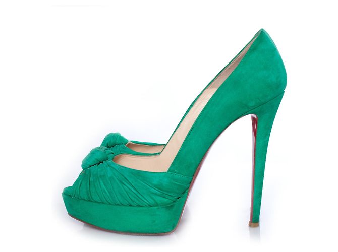 Christian Louboutin Mint suede Greissimo pumps. Green - view 2