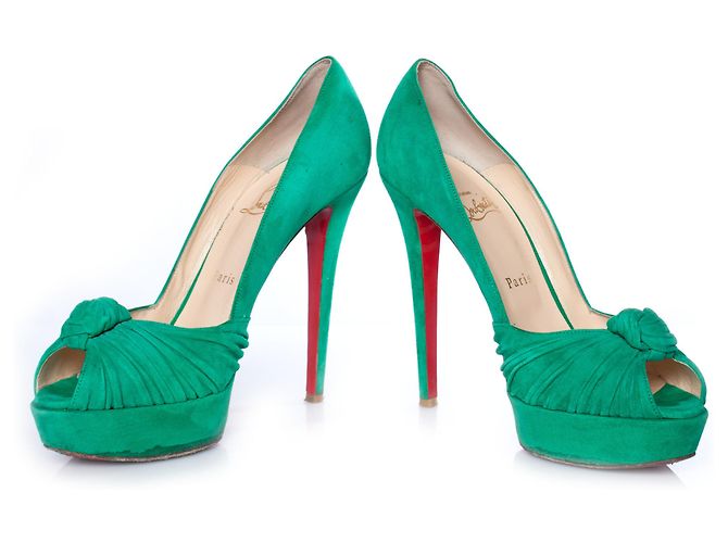 Christian Louboutin Mint suede Greissimo pumps. Green - view 3