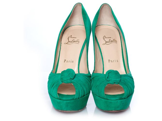 Christian Louboutin Mint suede Greissimo pumps. Green - view 4