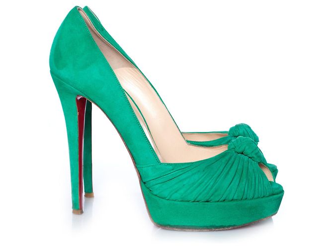 Christian Louboutin Mint suede Greissimo pumps. Green - view 5