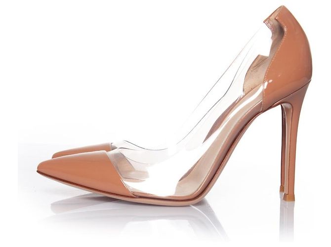 Pumps Plexi nude Gianvito Rossi Marrone Carne - vista 2
