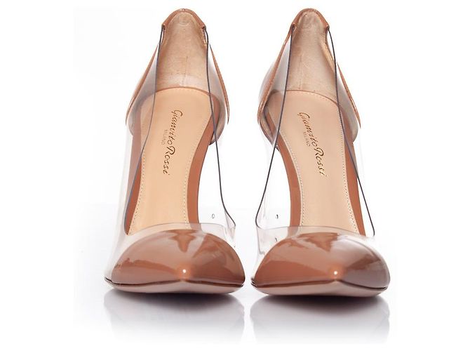 Pumps Plexi nude Gianvito Rossi Marrone Carne - vista 3