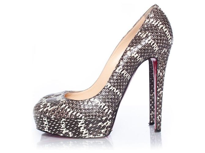 Christian Louboutin Bianca Python Plateau-Pumps Grau - vista 2