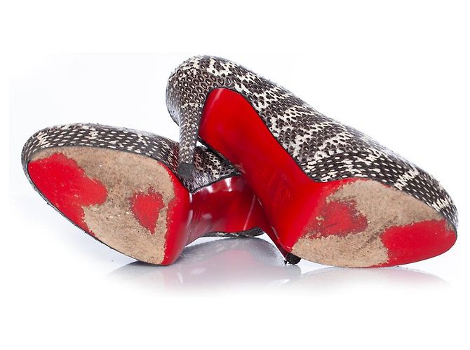 Christian Louboutin Bianca Python Plateau-Pumps Grau - vista 7