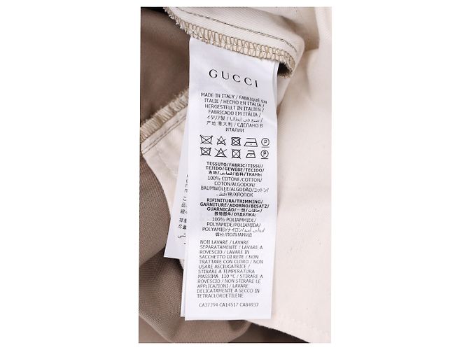 Pantaloni in cotone marrone con dettaglio del logo a strisce a contrasto Gucci - vista 5